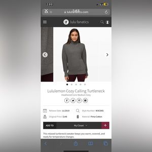 Knit lululemon sweater medium